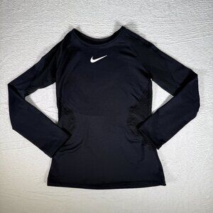 Nike Girl's Pro Warm Dri-Fit Training Shirt Black Size Large
